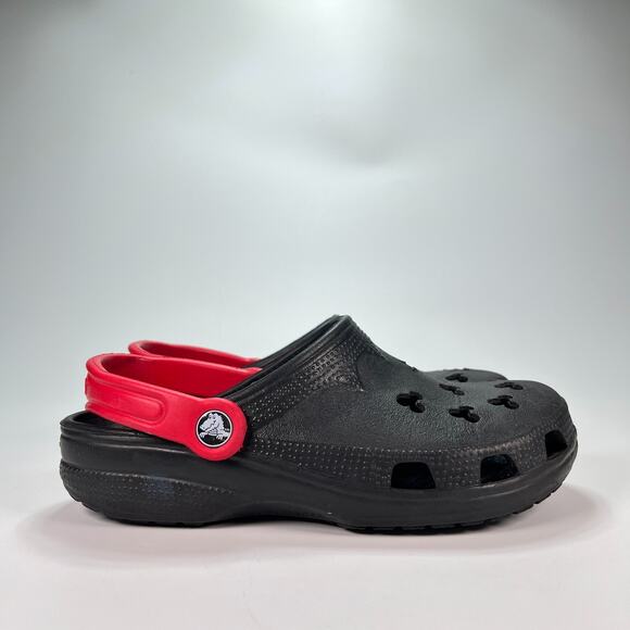 Crocs Classic Clog Mickey Mouse Black Red Slip On Sandals Comfort Women's Size 7 - Picture 1 of 10